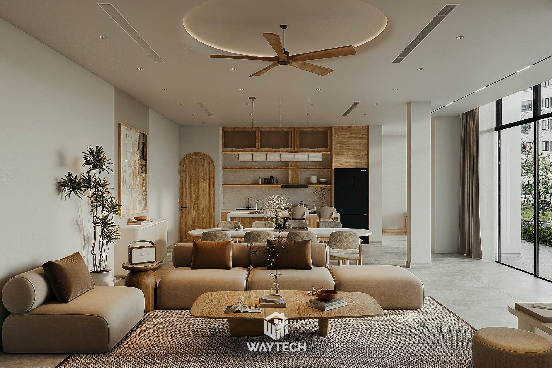 Phong cách Japandi kết hợp wabisabi